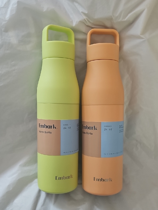 Embark Other - Embark 24 oz Water Bottle - Yellow/Green & Light Orange Screw-Top Lot of 2, New